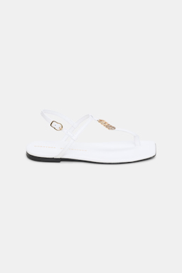 Dorothee Schumacher Flache Sandalen mit T-Strap pure white