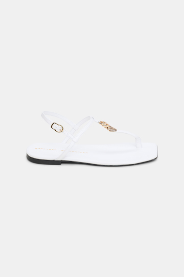 Dorothee Schumacher T-strap sandals with D-rings pure white