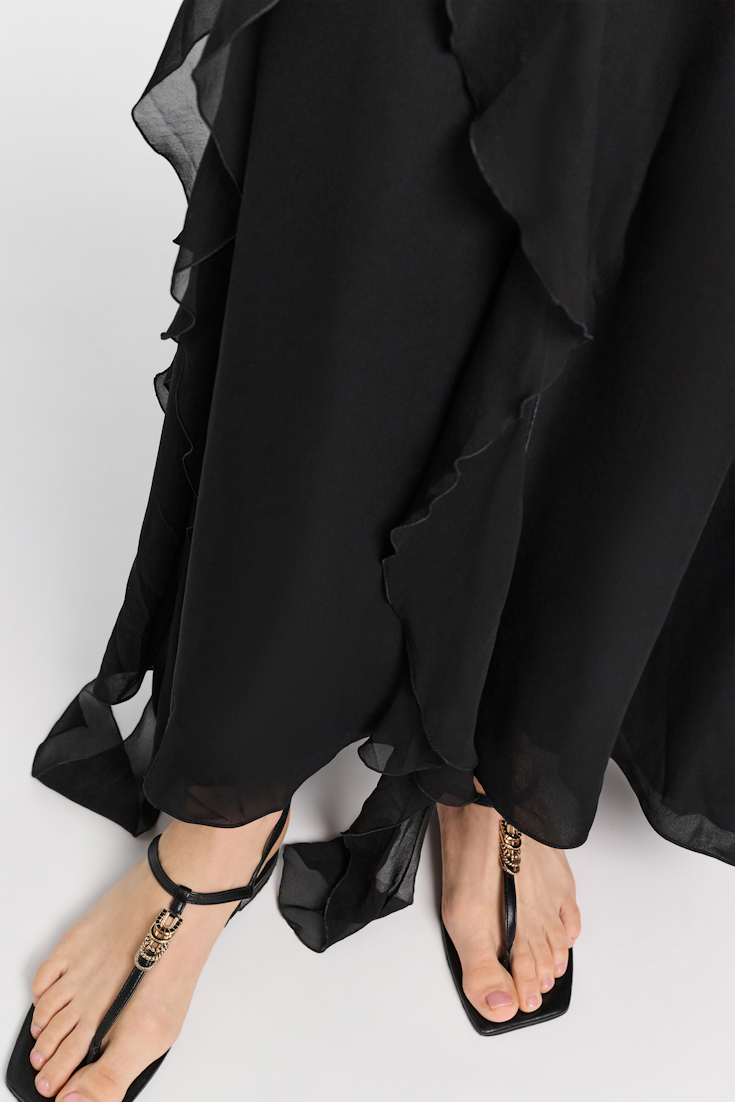 Dorothee Schumacher Flache Sandalen mit T-Strap pure black