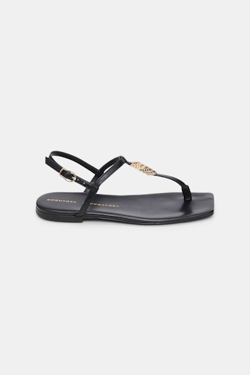 Dorothee Schumacher T-strap sandals with D-rings pure black