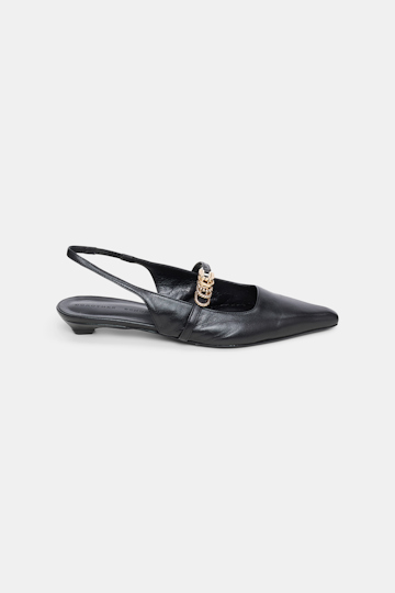 Dorothee Schumacher Micro heel slingbacks with D-rings pure black
