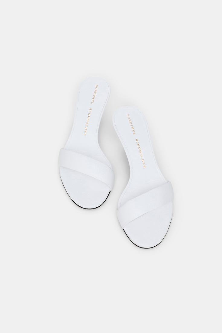 Dorothee Schumacher Kitten heel slides with padded strap pure white