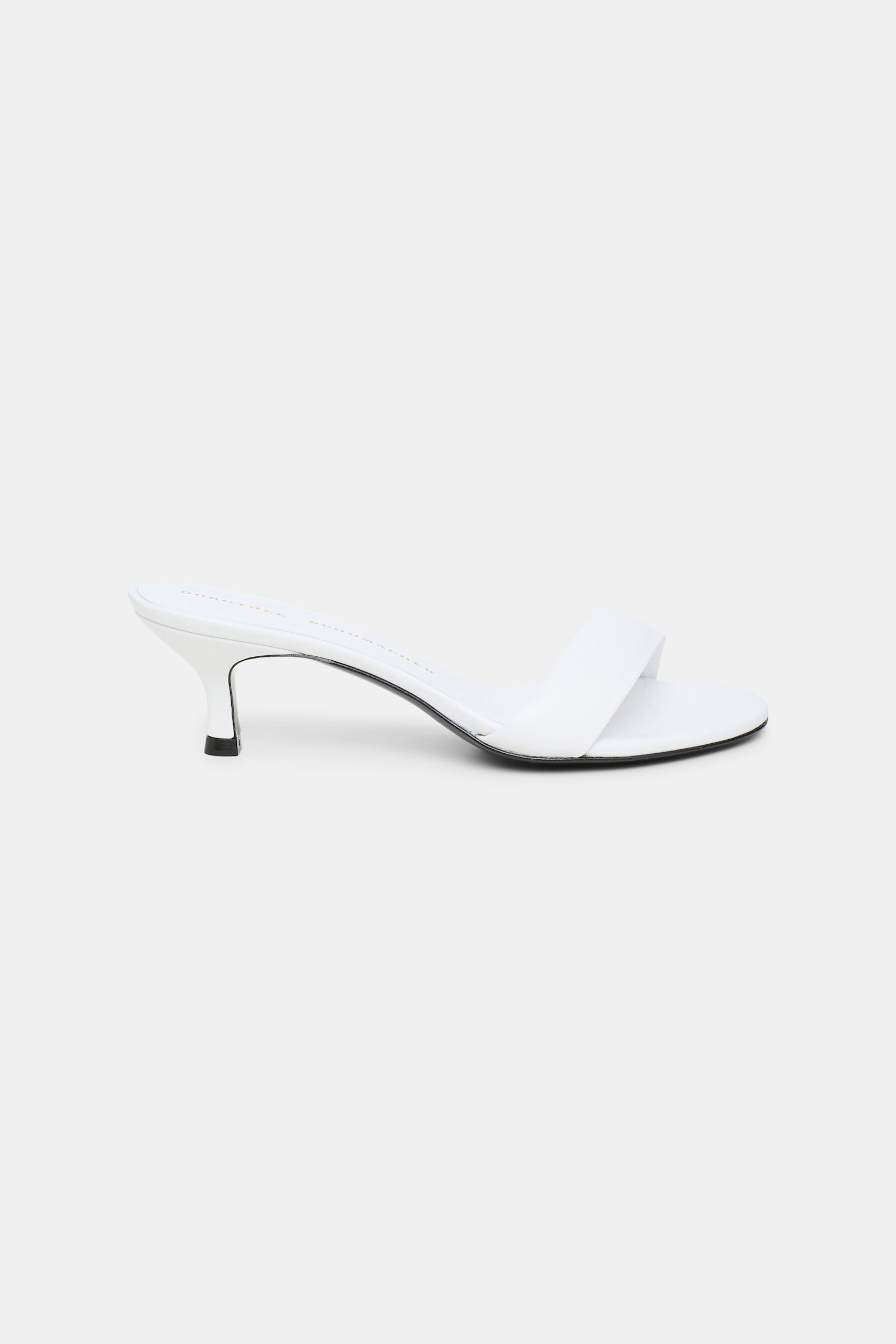 Dorothee Schumacher Kitten heel slides with padded strap pure white