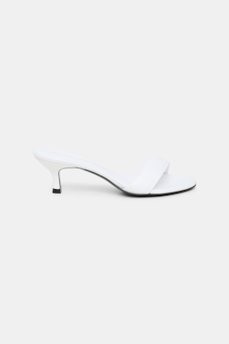 Dorothee Schumacher Kitten heel slides with padded strap pure white