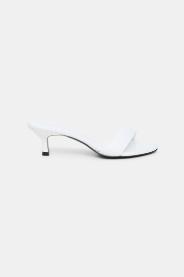 Dorothee Schumacher Kitten heel slides with padded strap pure white