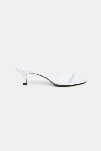Dorothee Schumacher Kitten heel slides with padded strap pure white