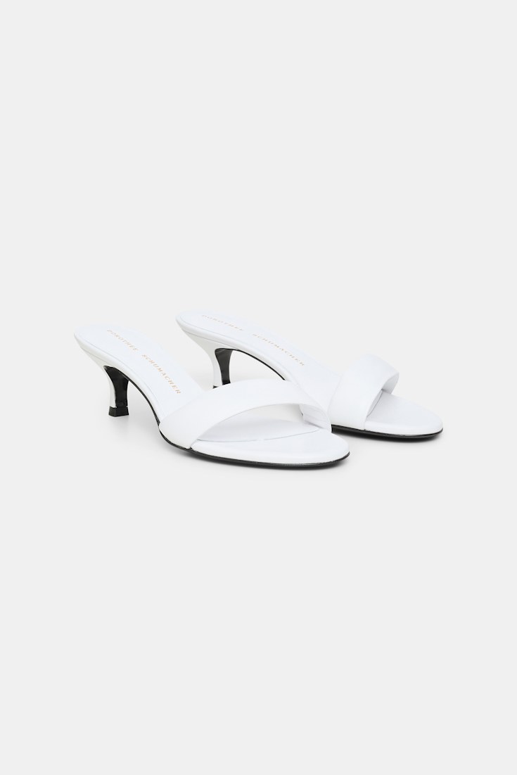 Dorothee Schumacher Kitten heel slides with padded strap pure white
