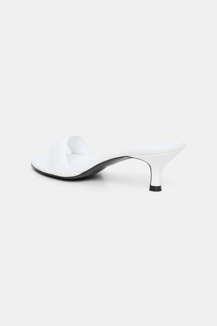 Dorothee Schumacher Kitten heel slides with padded strap pure white