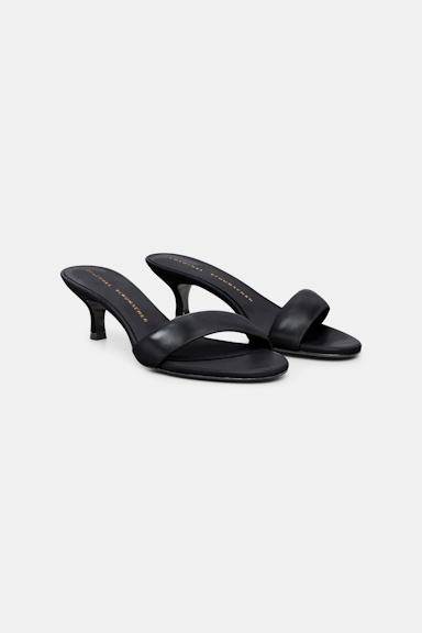 Dorothee Schumacher Kitten heel slides with padded strap pure black
