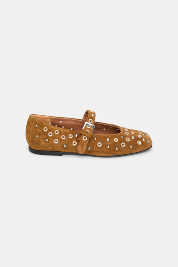 Dorothee Schumacher Embellished suede Mary-Janes tobacco