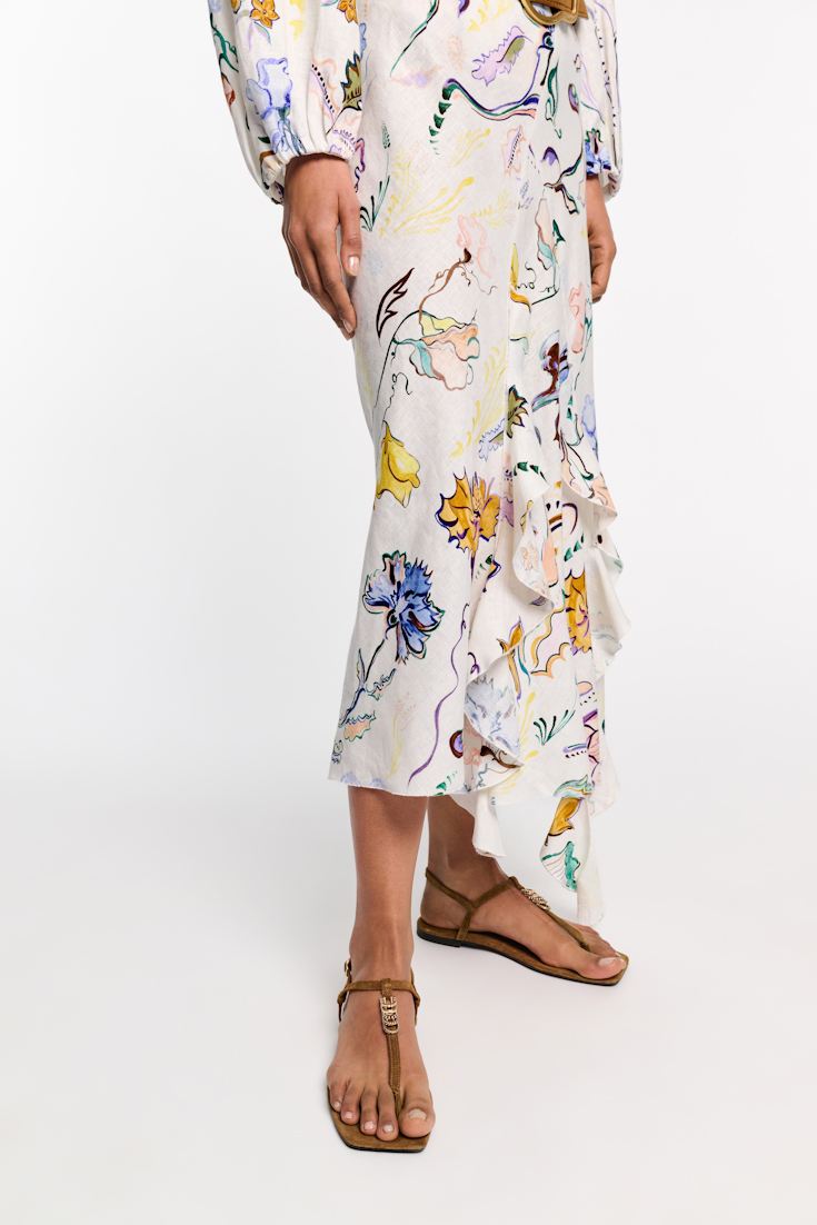 Dorothee Schumacher Suede T-strap sandals with D-rings vicunja