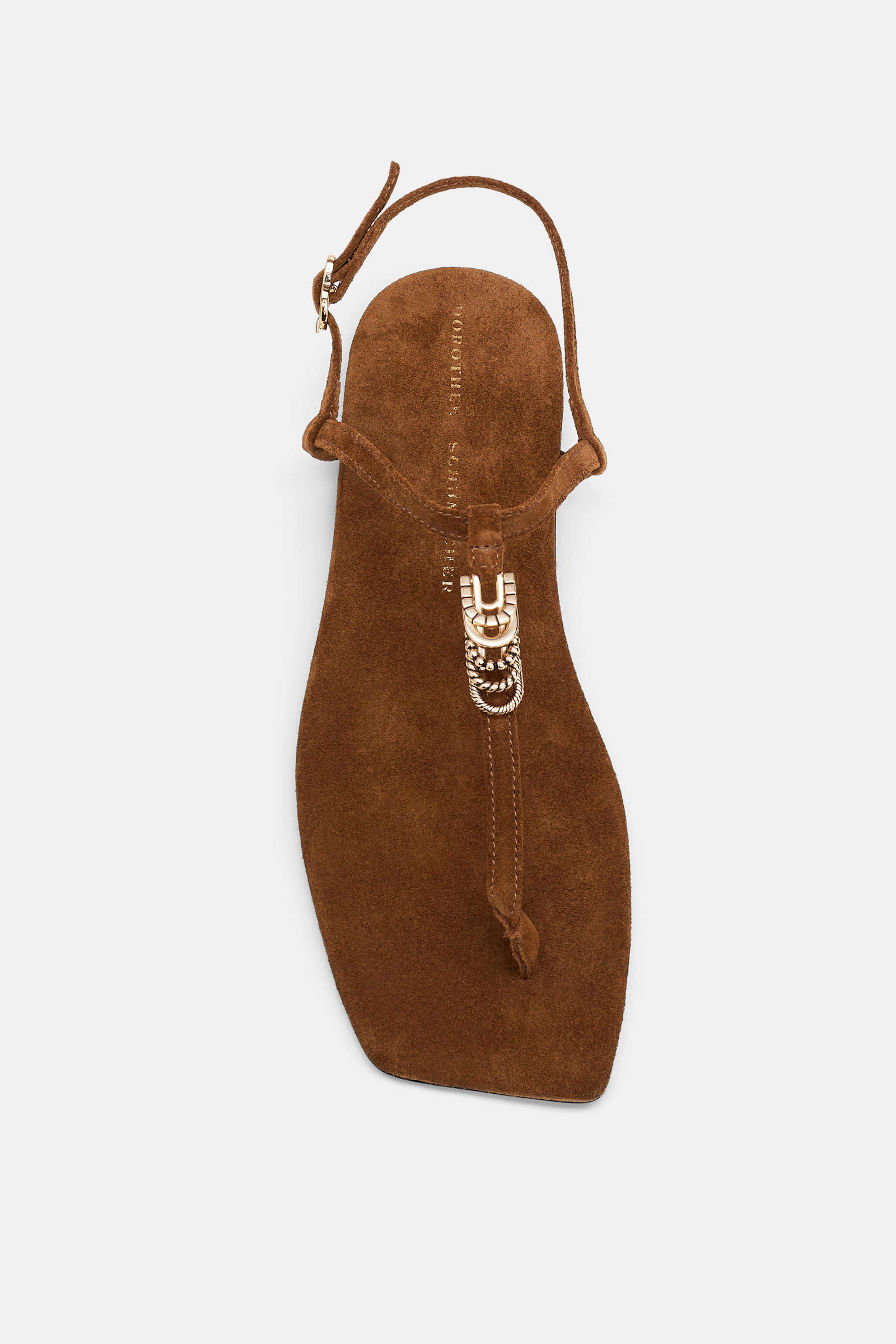 Dorothee Schumacher Suede T-strap sandals with D-rings vicunja