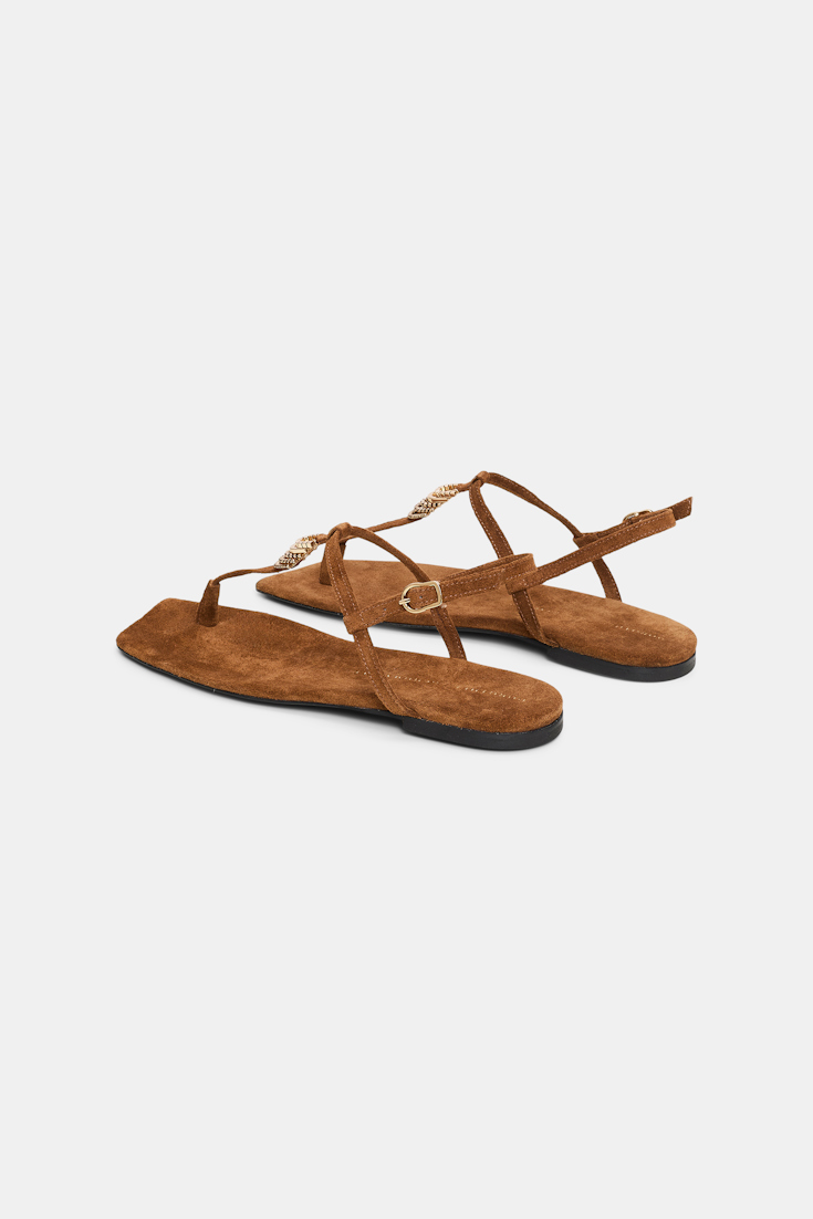 Dorothee Schumacher Suede T-strap sandals with D-rings vicunja