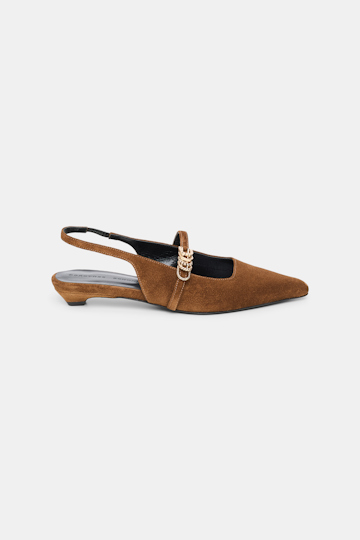 Dorothee Schumacher Micro heel suede slingbacks with D-rings vicunja