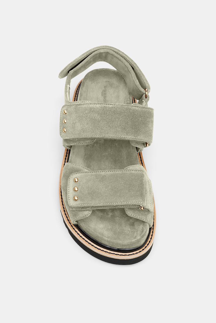 Dorothee Schumacher Suede sandals with Velcro straps soft green