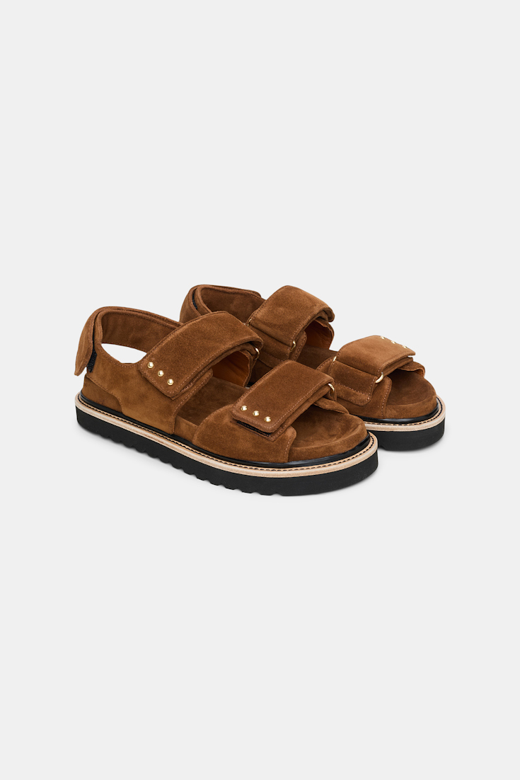 Dorothee Schumacher Suede sandals with Velcro straps vicunja