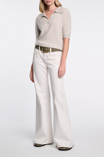 Dorothee Schumacher Waxed suede belt soft green