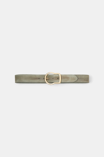 Dorothee Schumacher Waxed suede belt soft green