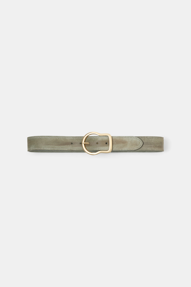 Dorothee Schumacher Waxed Suede Belt In Green