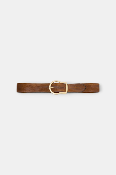 Dorothee Schumacher Waxed suede belt vicunja