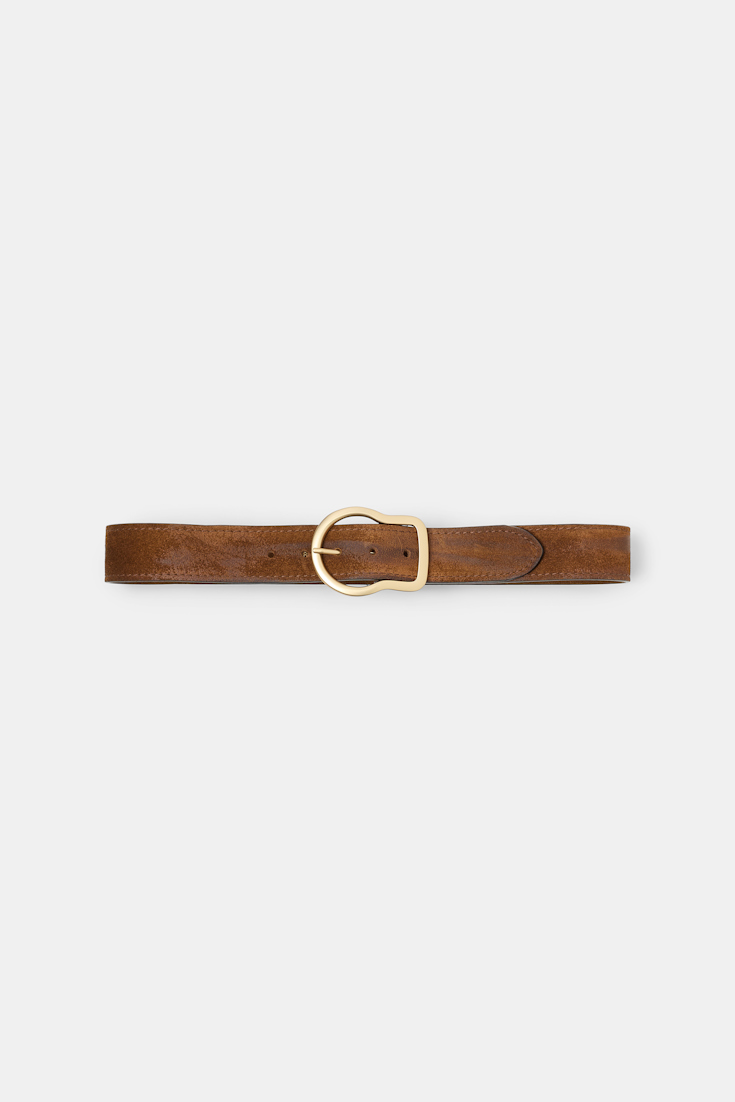 Dorothee Schumacher Waxed suede belt vicunja