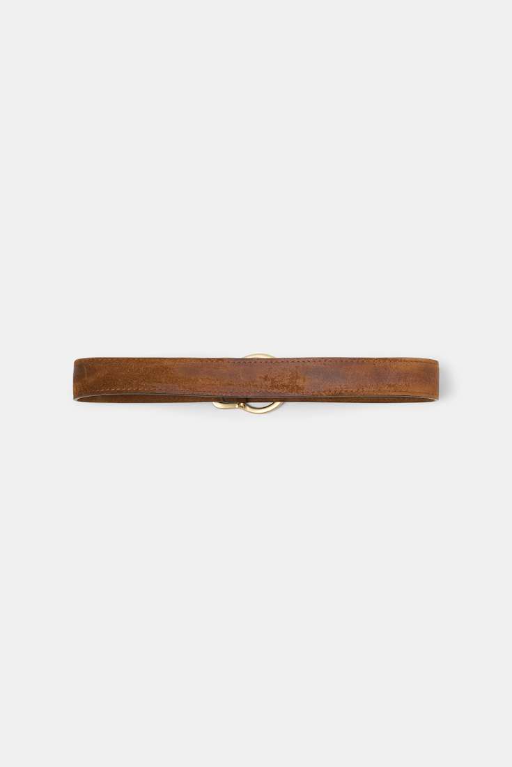 Dorothee Schumacher Waxed suede belt vicunja
