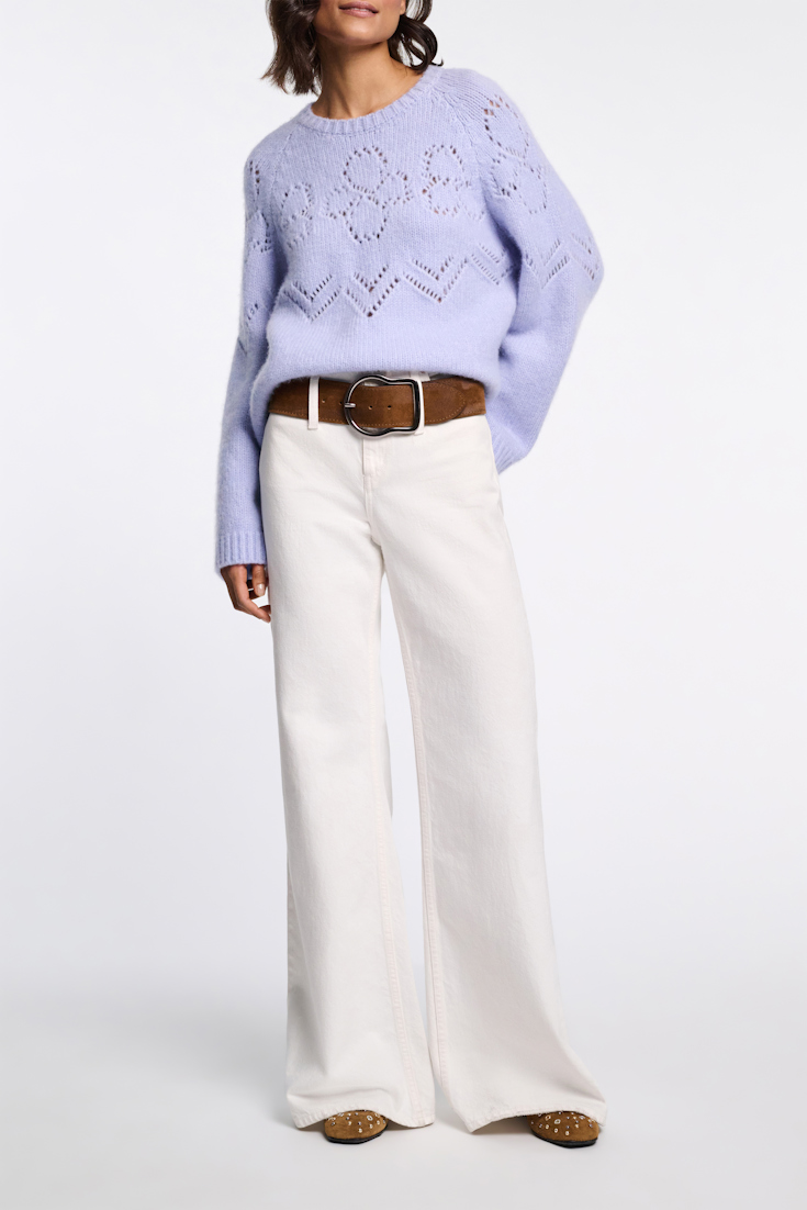 Dorothee Schumacher Waxed suede belt silver vicunja
