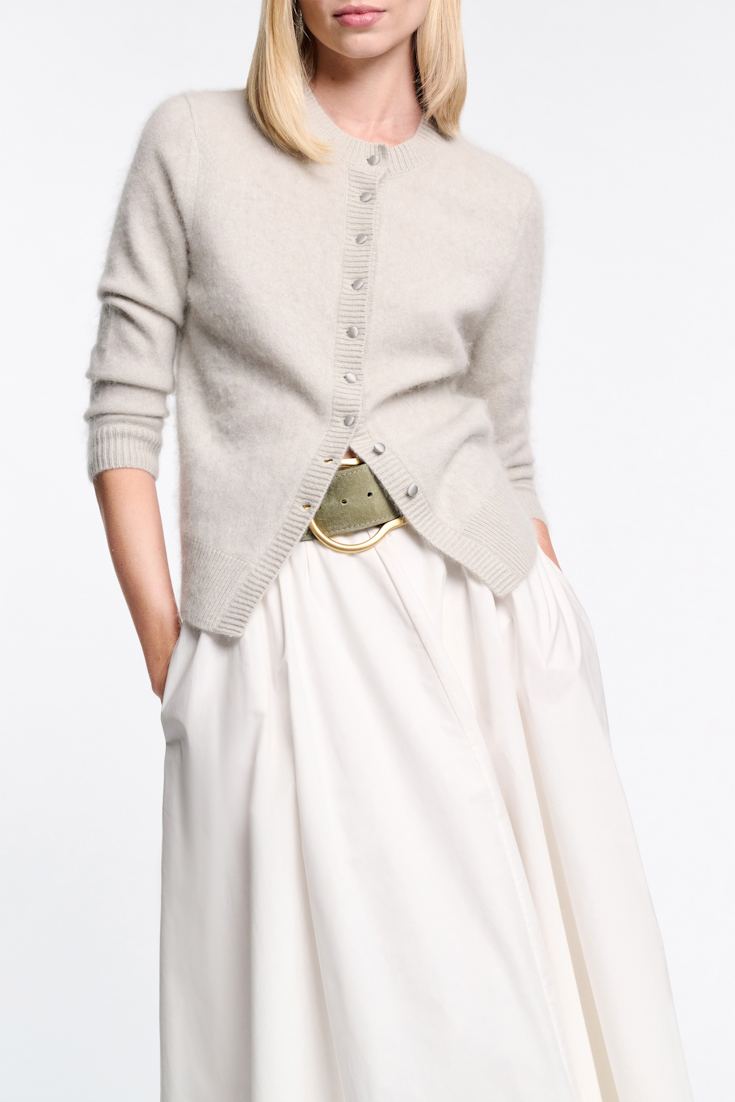 Dorothee Schumacher Waxed suede belt soft green