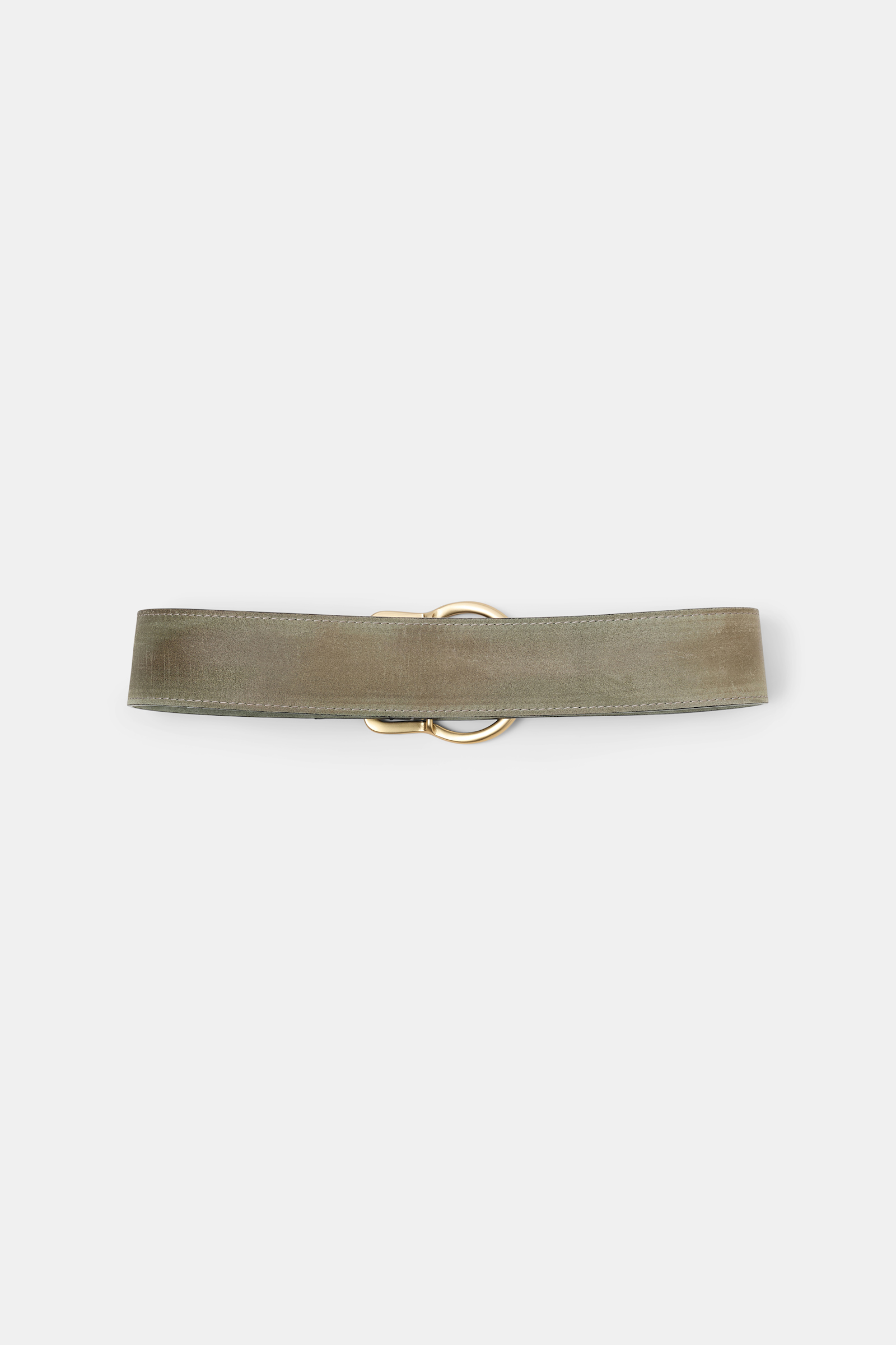 Dorothee Schumacher Waxed suede belt soft green