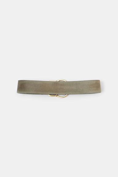 Dorothee Schumacher Waxed suede belt soft green