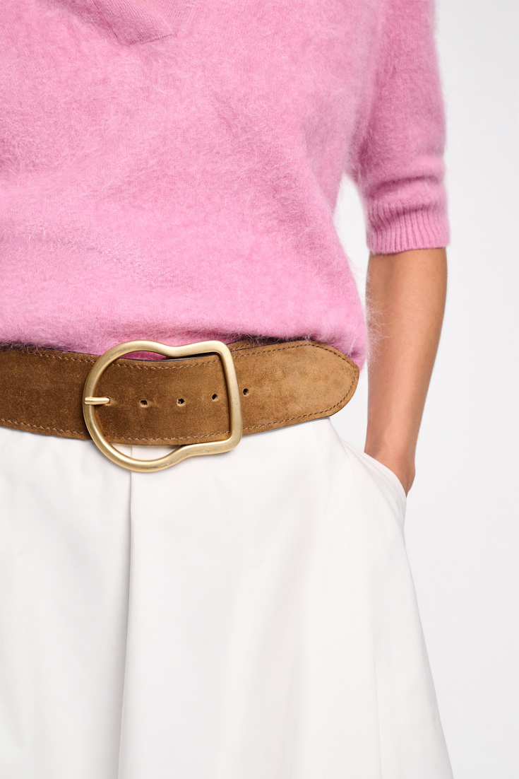 Dorothee Schumacher Waxed suede belt vicunja