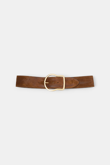 Dorothee Schumacher Waxed suede belt vicunja