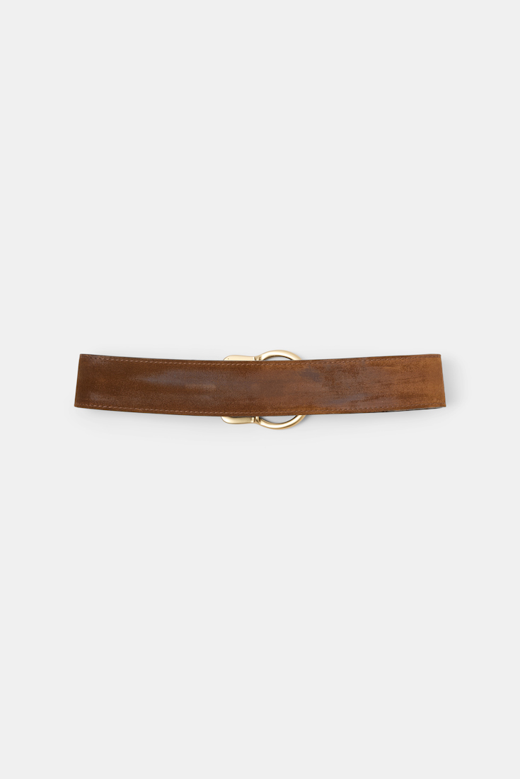 Dorothee Schumacher Waxed suede belt vicunja