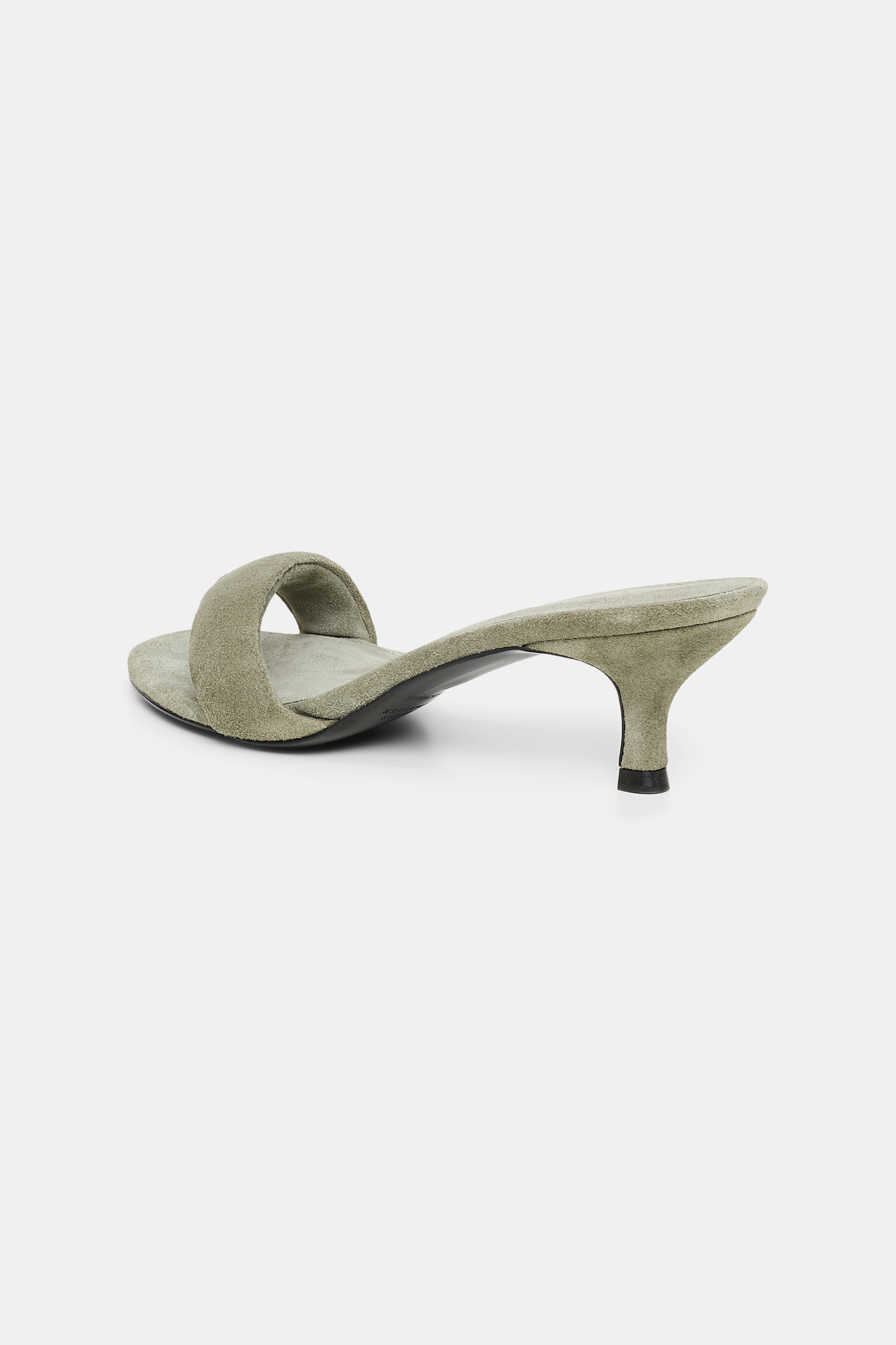 Dorothee Schumacher Kitten heel suede slides with padded strap soft green