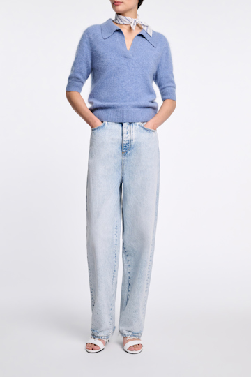 Dorothee Schumacher Bandana aus Baumwolle-Seide Mix offwhite blue friends
