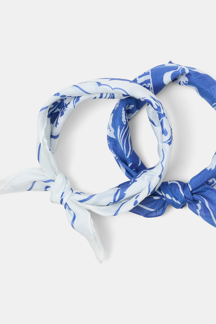 Dorothee Schumacher Printed bandana offwhite blue friends