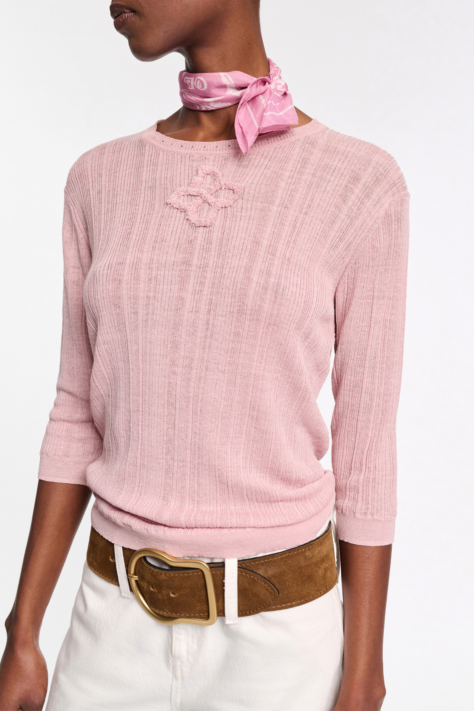 Dorothee Schumacher Bandana aus Baumwolle-Seide Mix rose white friends