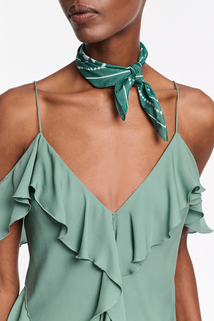 Dorothee Schumacher Bandana aus Baumwolle-Seide Mix green white friends