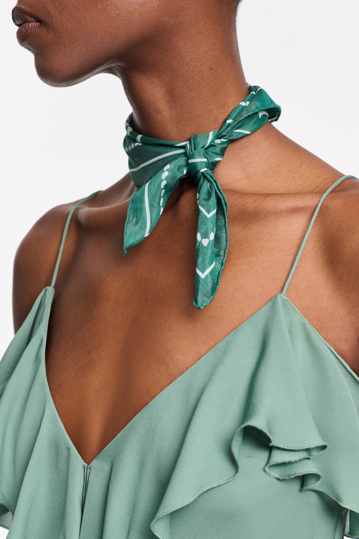 Dorothee Schumacher Bandana aus Baumwolle-Seide Mix green white friends