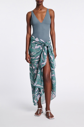 Dorothee Schumacher Pareo aus Baumwolle-Seide Mix mit Signature Print wicked flower allover