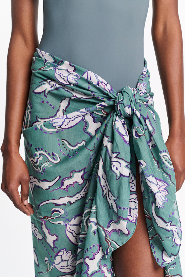 Dorothee Schumacher Pareo aus Baumwolle-Seide Mix mit Signature Print wicked flower allover