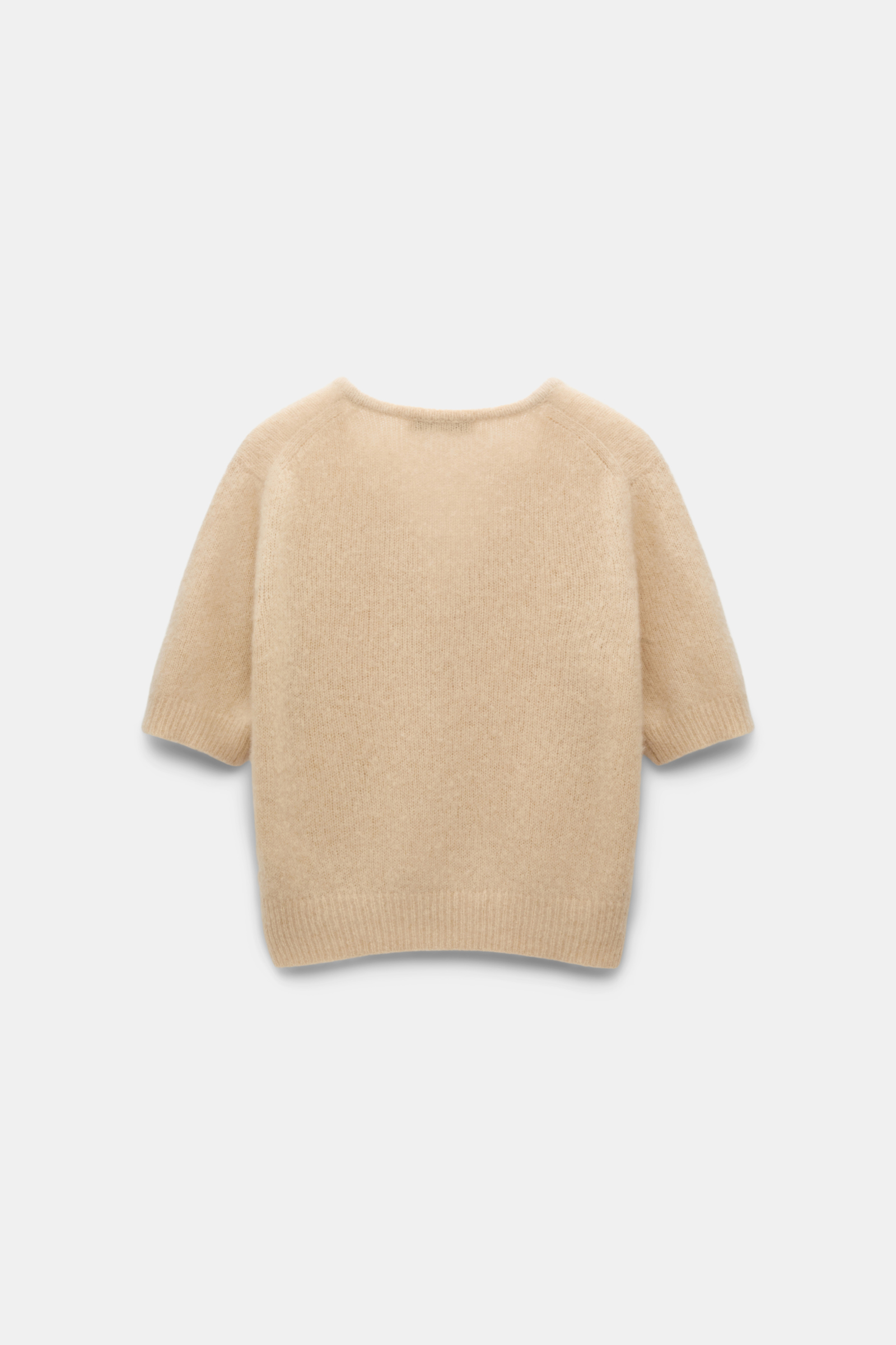 Dorothee Schumacher Extra soft cashmere crop sleeve sweater baby camel