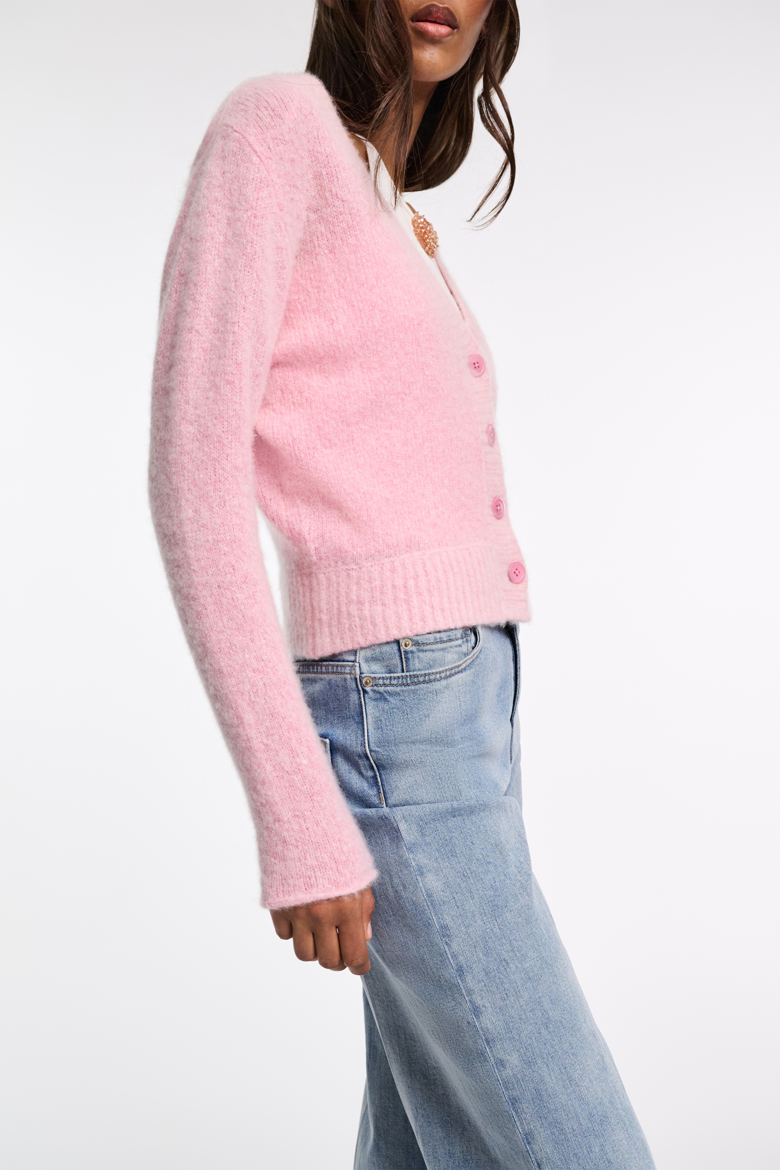 Dorothee Schumacher Extra soft cashmere V-neck cardigan candy pink