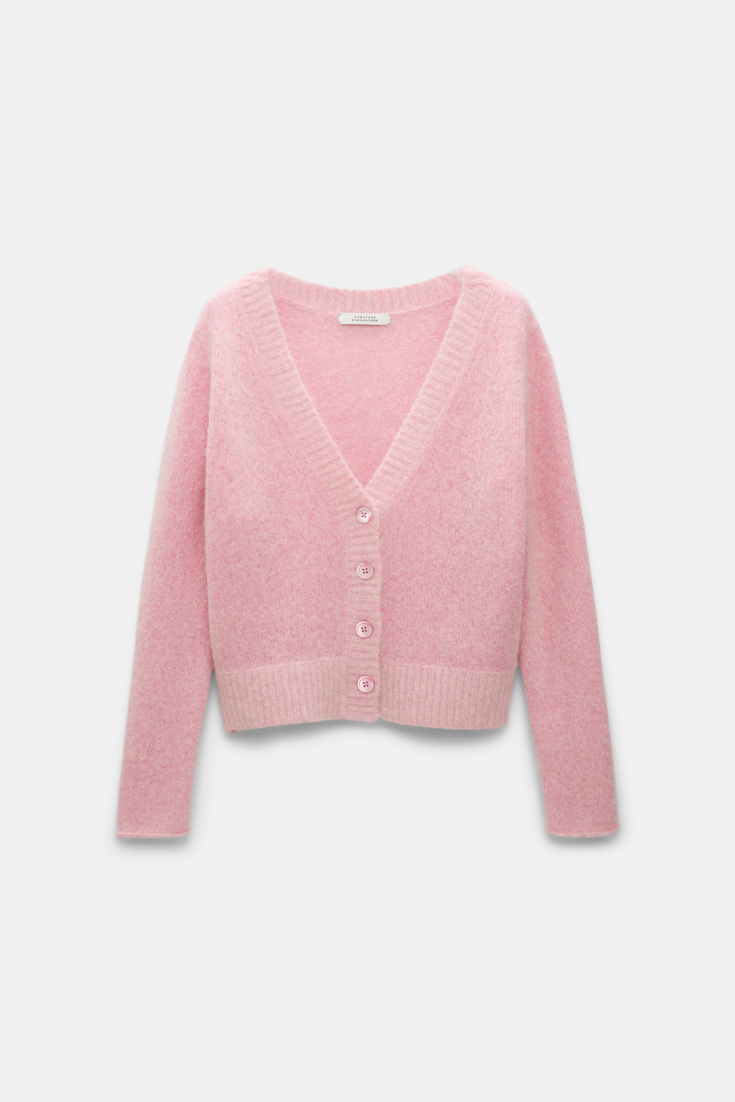 Dorothee Schumacher Extra soft cashmere V-neck cardigan candy pink