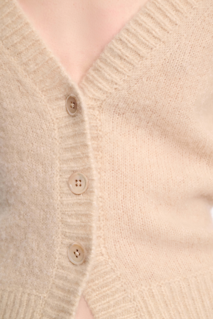 Dorothee Schumacher Extra soft cashmere V-neck cardigan baby camel