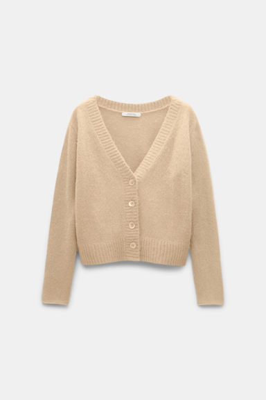 Dorothee Schumacher Extra soft cashmere V-neck cardigan baby camel