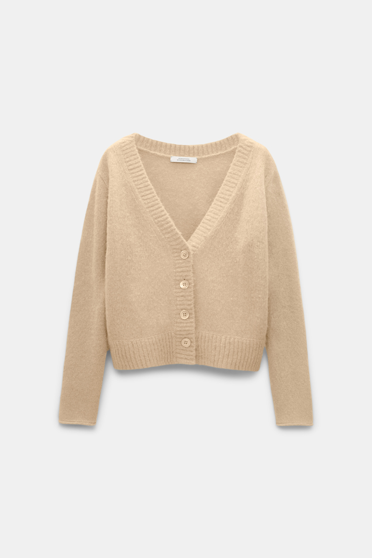 Dorothee Schumacher Extra soft cashmere V-neck cardigan baby camel