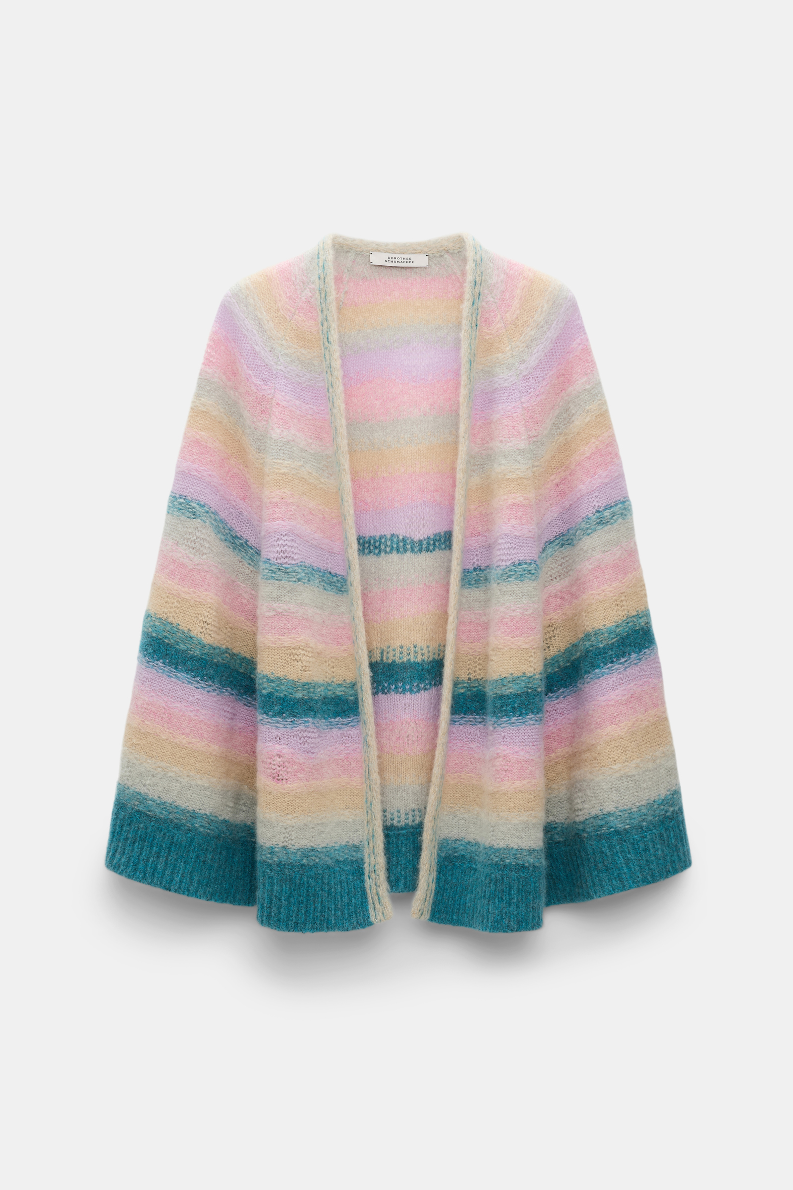 Dorothee Schumacher Extra soft cashmere stripe cape-cardigan candy stripe