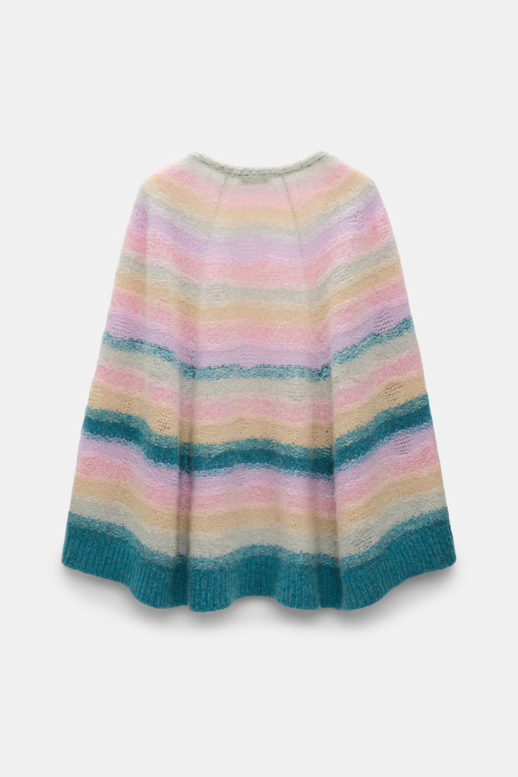 Dorothee Schumacher Extra soft cashmere stripe cape-cardigan candy stripe