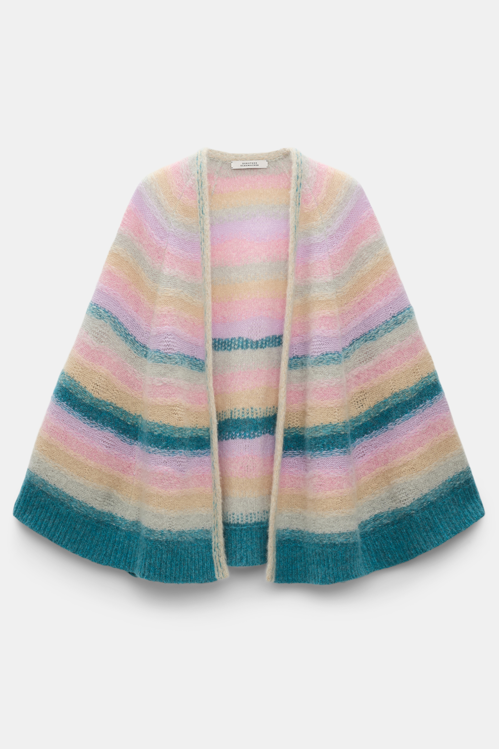 Dorothee Schumacher Extra soft cashmere stripe cape-cardigan candy stripe
